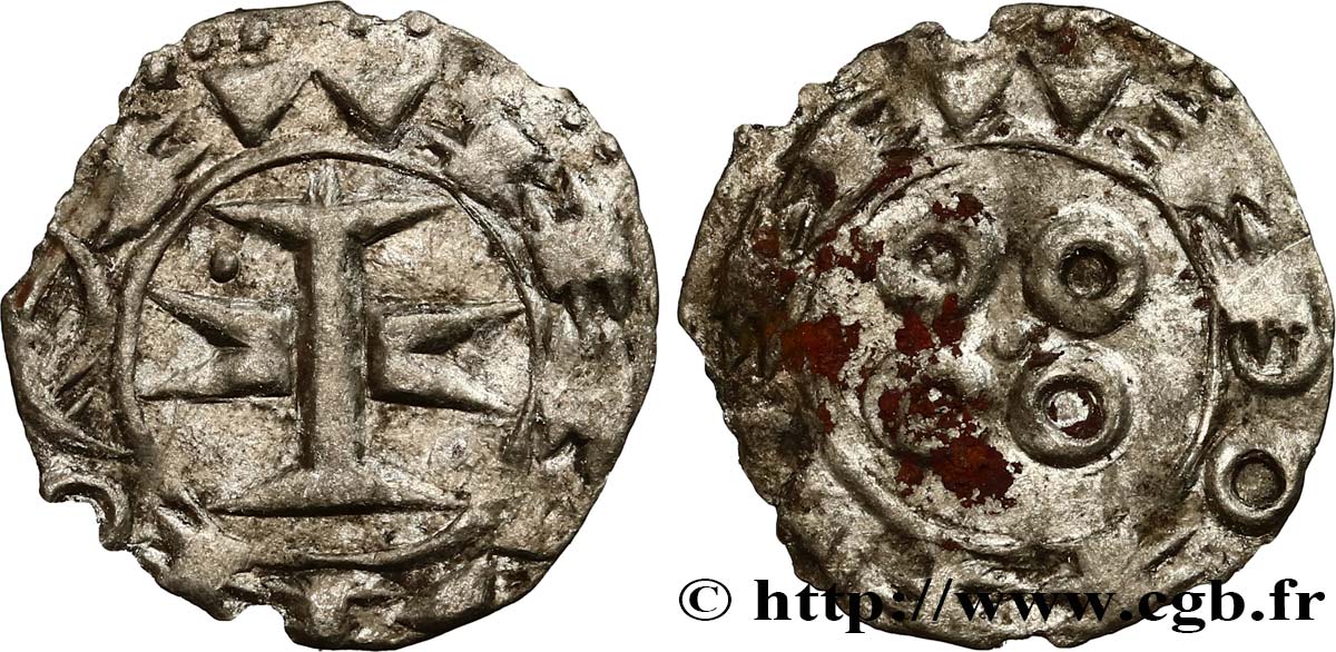 LANGUEDOC - COUNTY OF MELGUEIL - BISHOPS OF MAGUELONNE - ANONYMOUS Denier anonyme ou melgorien XF/VF