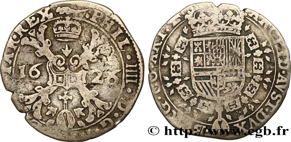 SPANISH LOW COUNTRIES - COUNTY OF ARTOIS - PHILIPPE IV OF SPAIN Quart patagon VF