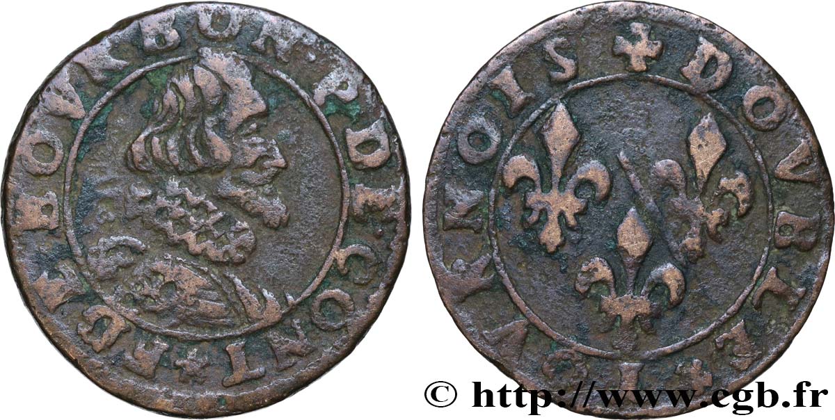 PRINCIPALITY OF CHATEAU-REGNAULT - FRANCIS OF BOURBON-CONTI Double tournois, type 12 VF
