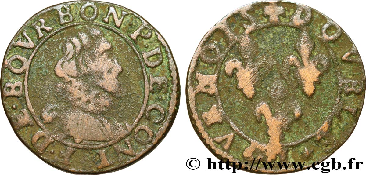 PRINCIPAUTY OF CHATEAU-REGNAULT - FRANCOIS OF BOURBON-CONTI Double tournois, type 12 RC
