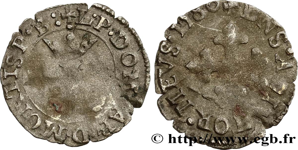 DOMBES - PRINCIPAUTÉ DE DOMBES - LOUIS II DE MONTPENSIER Liard à l L TB