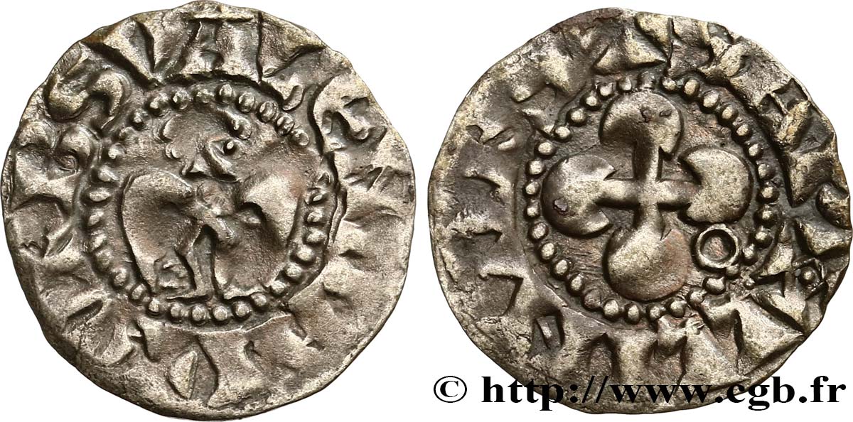DAUPHINÉ - BISHOP OF VALENCE - ANONYMOUS COINAGE Denier VF/XF