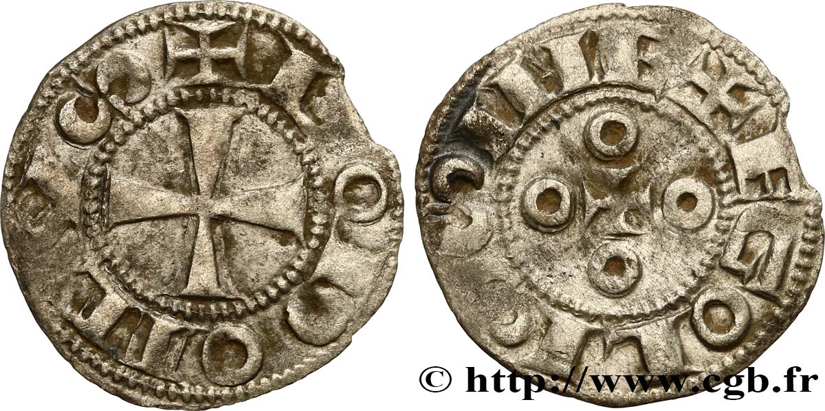 ANGOUMOIS - COMTÉ D ANGOULÊME, au nom de Louis IV d Outremer (936-954) Denier anonyme TTB