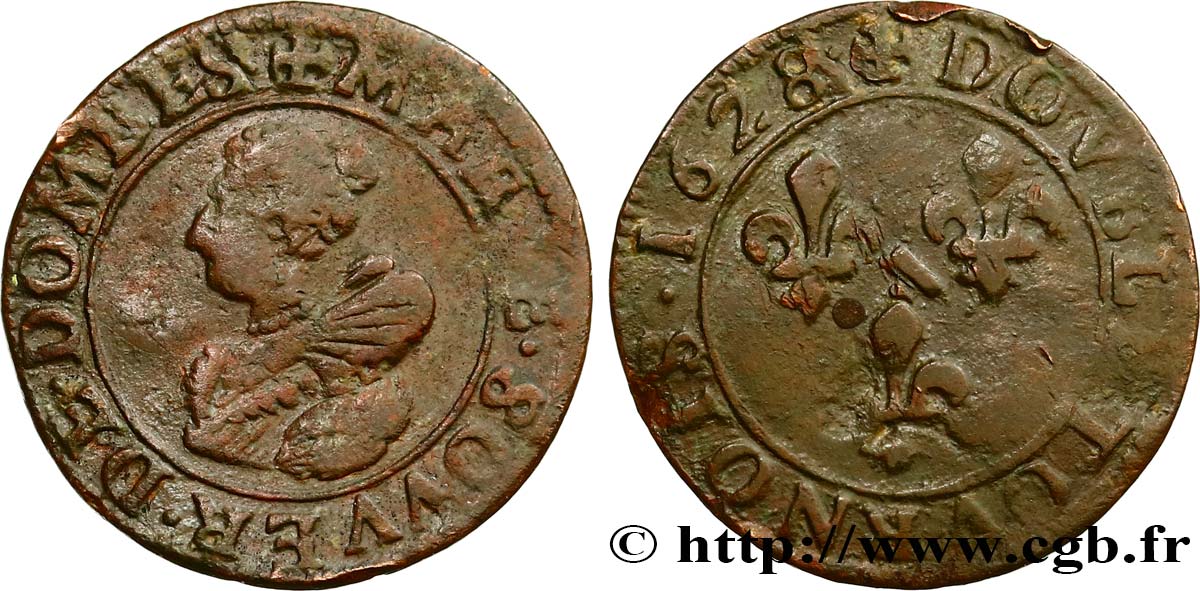 DOMBES - PRINCIPAUTÉ DE DOMBES - MARIE DE BOURBON-MONTPENSIER Double tournois TB+