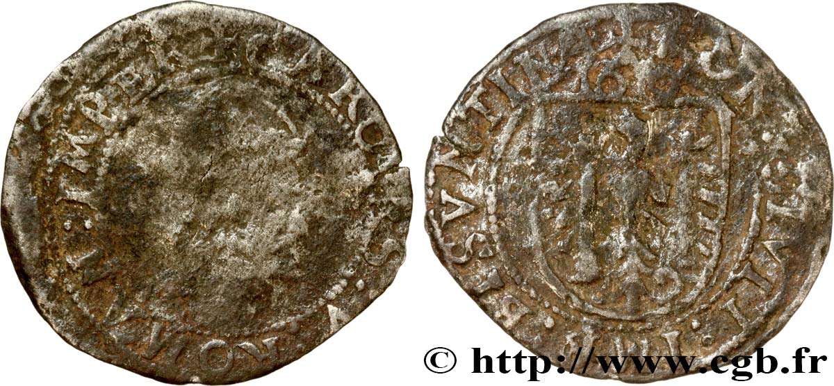 TOWN OF BESANCON - COINAGE STRUCK IN THE NAME OF CHARLES V Carolus VG