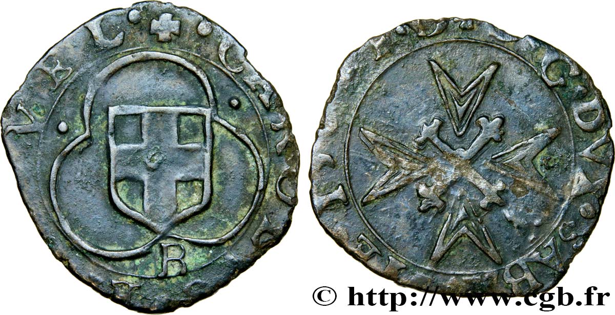 SAVOIE - DUCHÉ DE SAVOIE - CHARLES-EMMANUEL Ier Parpaiolle du 1er type (parpagliola di I tipo) TTB/TB+