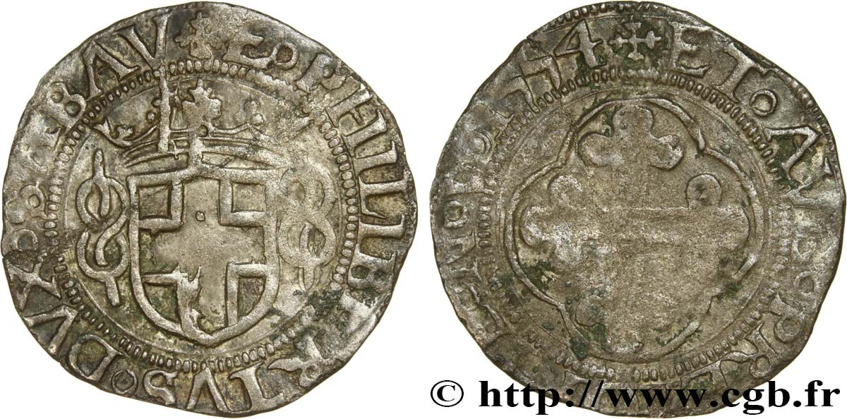 SAVOIE - DUCHÉ DE SAVOIE - EMMANUEL-PHILIBERT DIT  TÊTE DE FER  Gros, 1er type (grosso, I tipo) TTB/B+