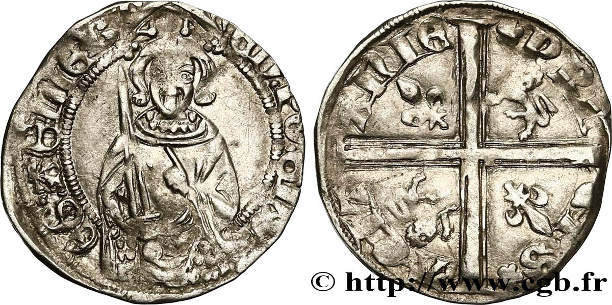 AQUITAINE - DUCHÉ D&nbsp;AQUITAINE - ÉDOUARD LE PRINCE NOIR Hardi TTB