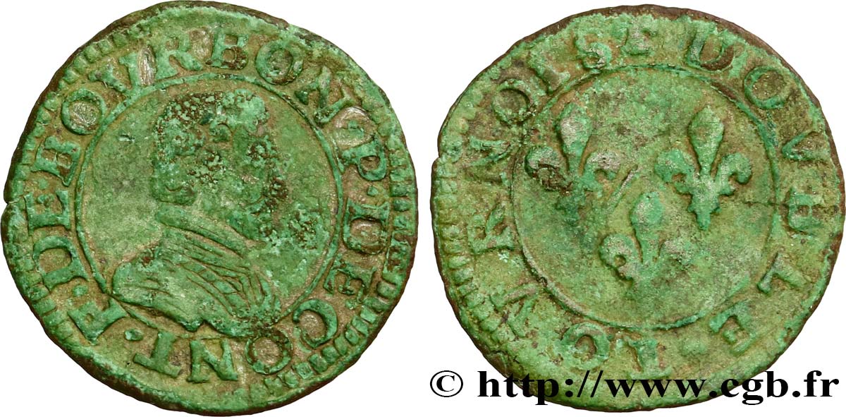 PRINCIPAUTY OF CHATEAU-REGNAULT - FRANCOIS OF BOURBON-CONTI Double tournois, type 18 MBC/BC+