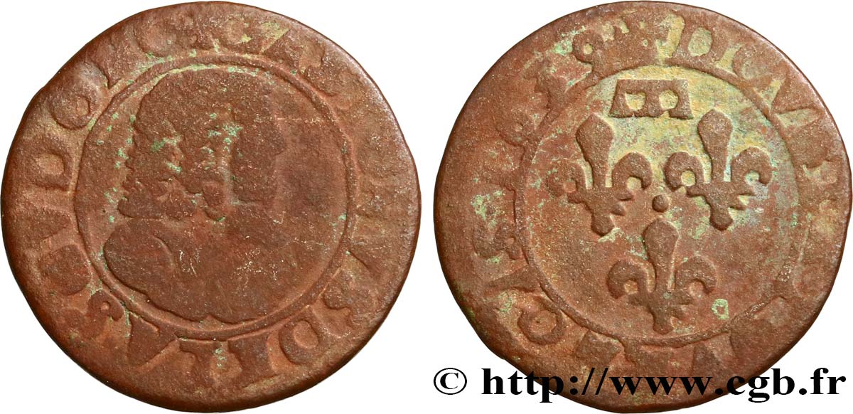 DOMBES - PRINCIPALITY OF DOMBES - GASTON OF ORLEANS Double tournois, type 8 VG/F