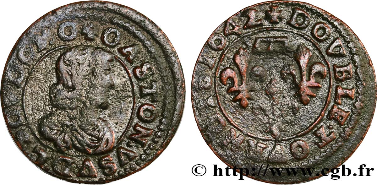 DOMBES - PRINCIPALITY OF DOMBES - GASTON OF ORLEANS Double tournois, type 16 VG