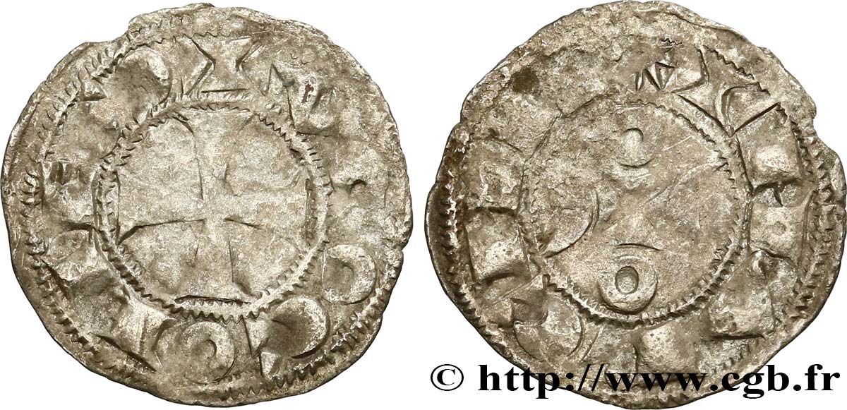 LA MARCHE - COMTÉ DE LA MARCHE - HUGUES X Denier ou marque RC