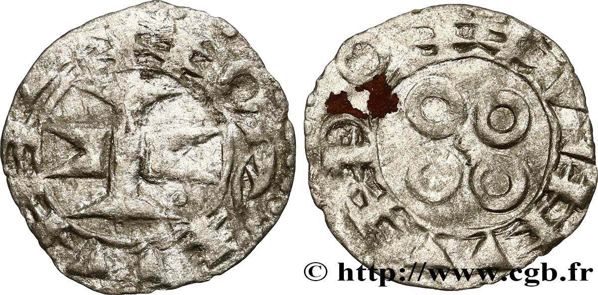 LANGUEDOC - COMTÉ DE MELGUEIL - ÉVÊQUES DE MAGUELONNE - ANONYMES Denier anonyme ou melgorien B+/TB+