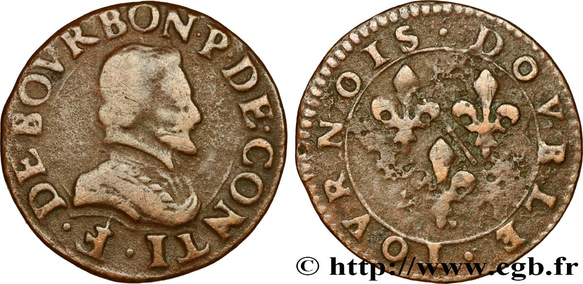 PRINCIPAUTÉ DE CHÂTEAU-REGNAULT - FRANÇOIS DE BOURBON-CONTI Double tournois, type 18 TB/B+