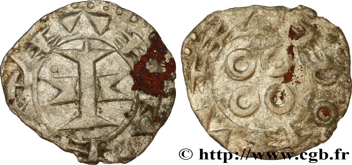 LANGUEDOC - COMTÉ DE MELGUEIL - ÉVÊQUES DE MAGUELONNE - ANONYMES Denier anonyme ou melgorien TB+