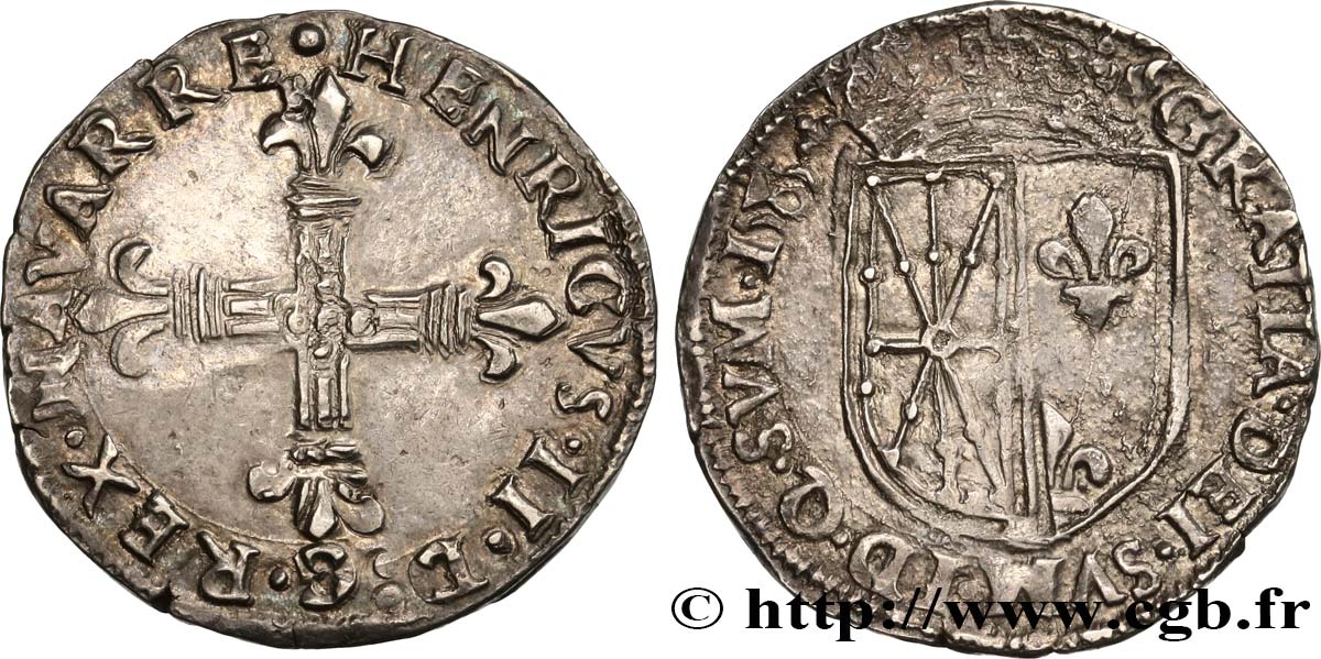 NAVARRE-BEARN - HENRY III Quart d écu de Navarre q.SPL