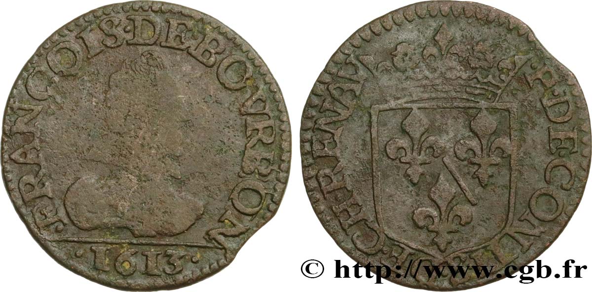 PRINCIPALITY OF CHATEAU-REGNAULT - FRANCIS OF BOURBON-CONTI Liard, type 2 VG/F