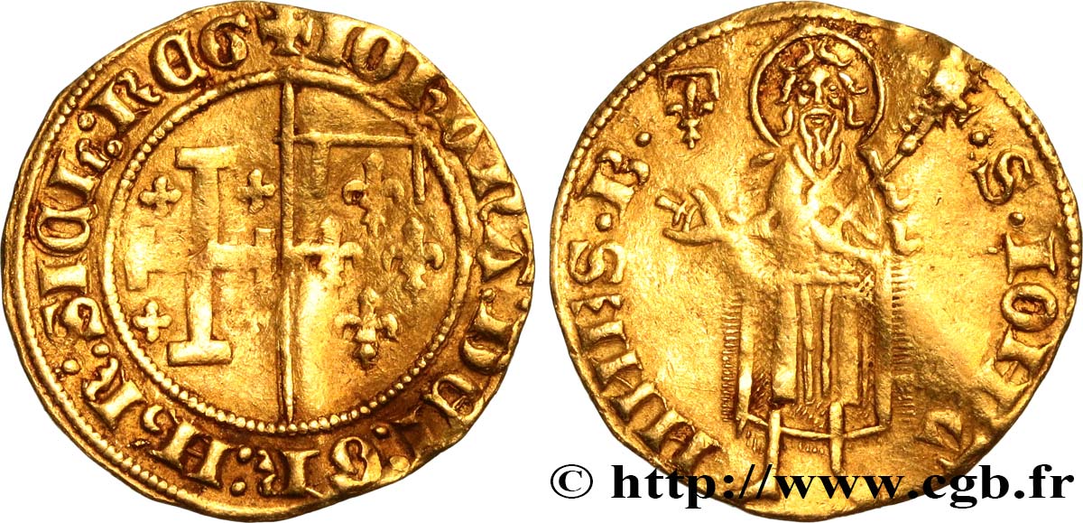PROVENCE - COUNTY OF PROVENCE - JEANNE OF NAPOLY Florin d or à la chambre BC+/MBC