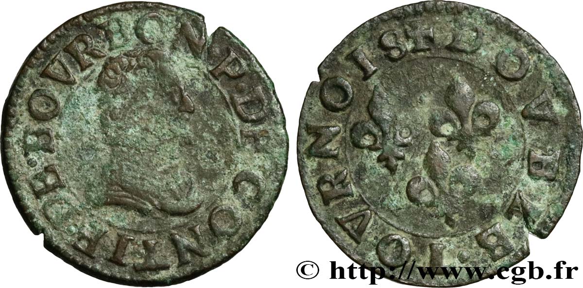 PRINCIPAUTÉ DE CHÂTEAU-REGNAULT - FRANÇOIS DE BOURBON-CONTI Double tournois, type 18 TB+/TTB