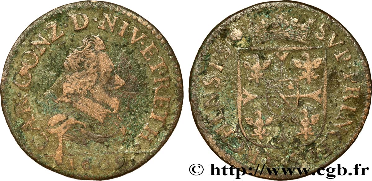 ARDENNES - PRINCIPAUTY OF ARCHES-CHARLEVILLE - CHARLES I OF GONZAGUE Liard, type 3 B