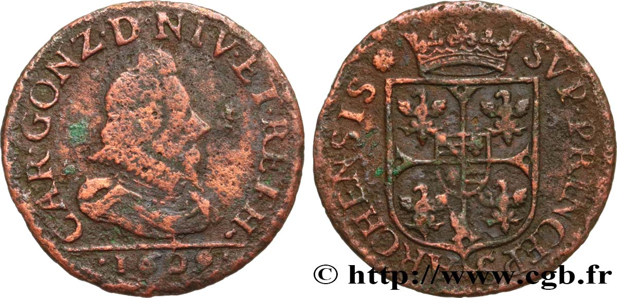 ARDENNES - PRINCIPAUTY OF ARCHES-CHARLEVILLE - CHARLES I OF GONZAGUE Liard, type 3 F