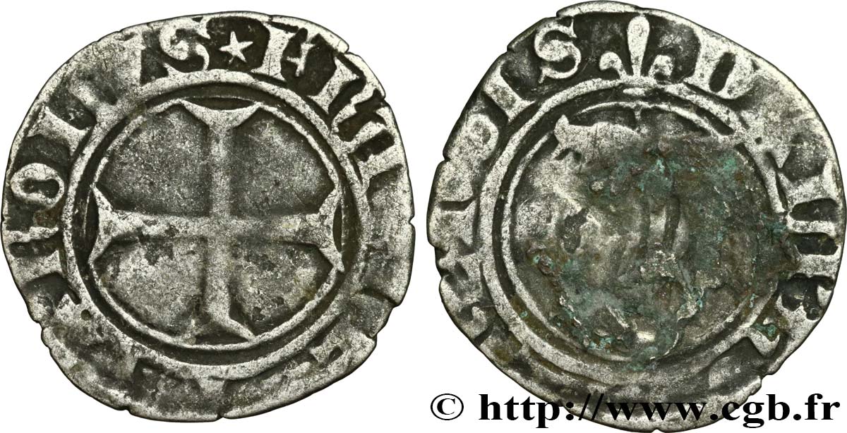 DAUPHINÉ - DAUPHINS DU VIENNOIS - CHARLES VII Petit blanc B+/TB