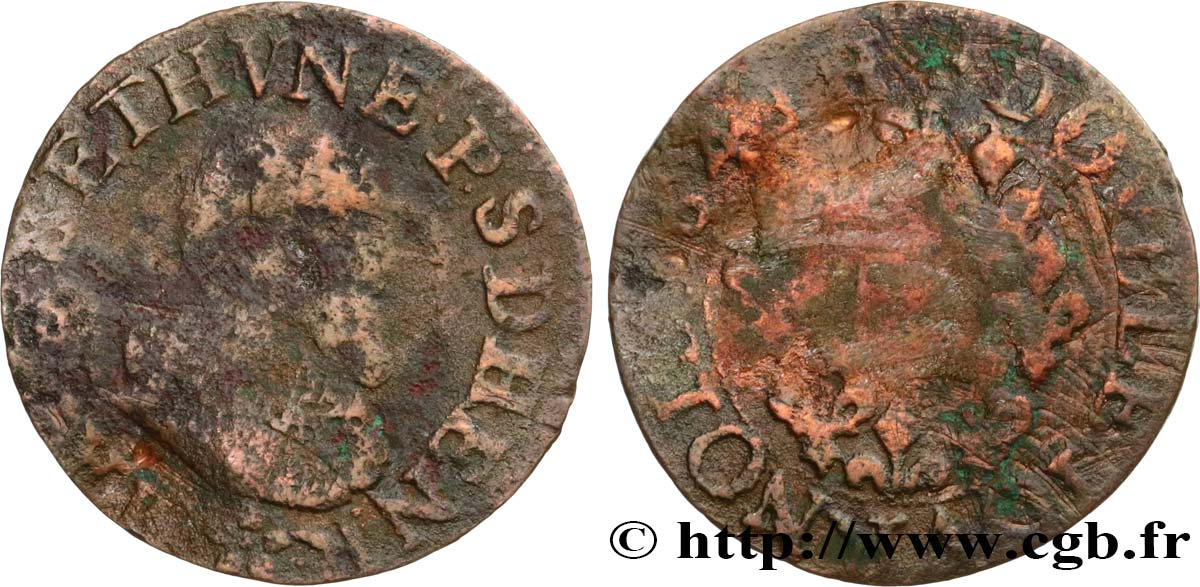 BERRY - PRINCIPAUTÉ DE BOISBELLE-HENRICHEMONT - MAXIMILIEN DE BÉTHUNE, DUC DE SULLY Double tournois, type 3 B