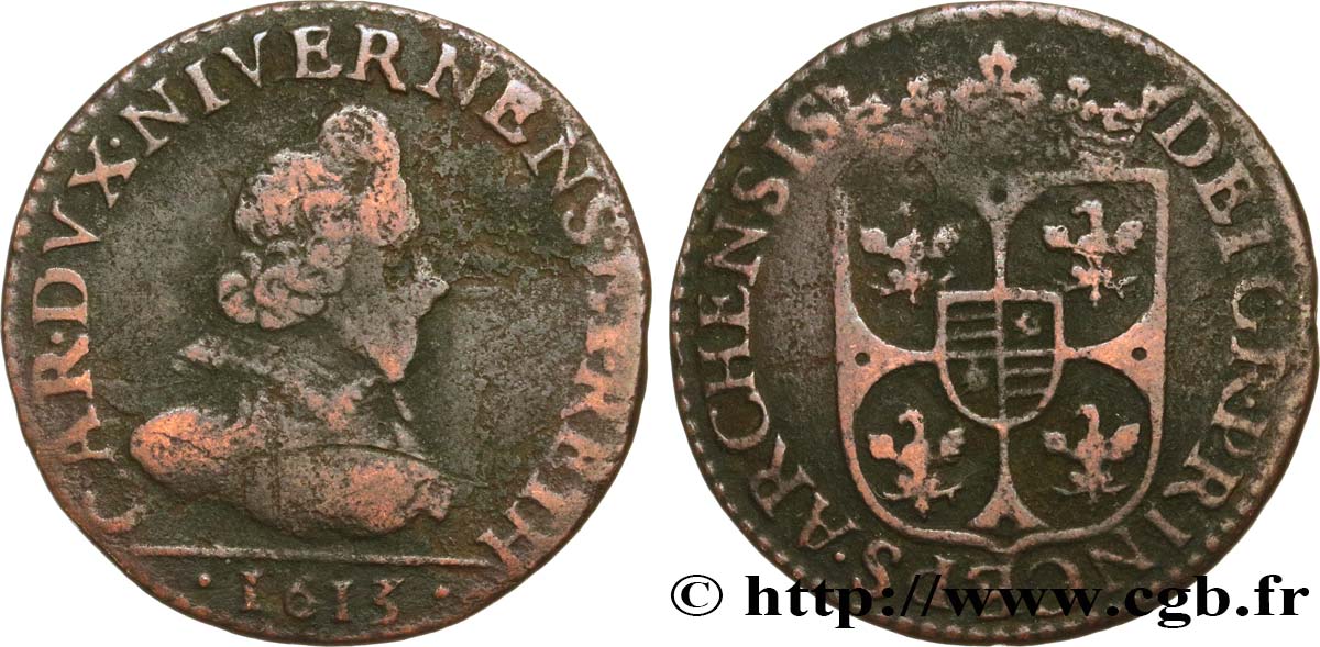 ARDENNES - PRINCIPAUTY OF ARCHES-CHARLEVILLE - CHARLES I OF GONZAGUE Liard, type 3B S
