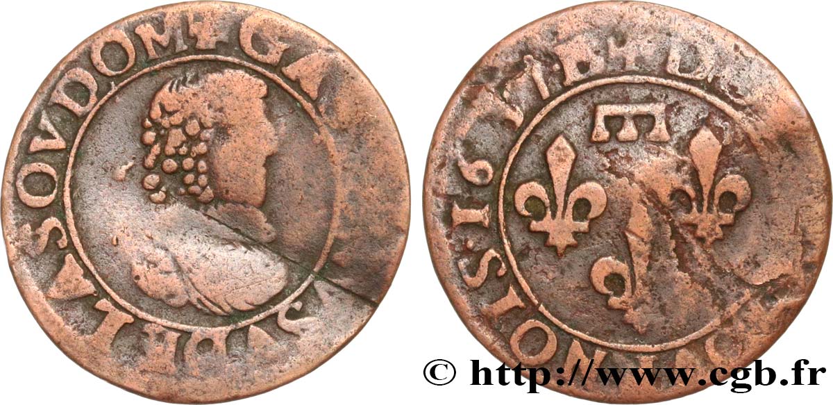 DOMBES - PRINCIPALITY OF DOMBES - GASTON OF ORLEANS Double tournois, type 8 F