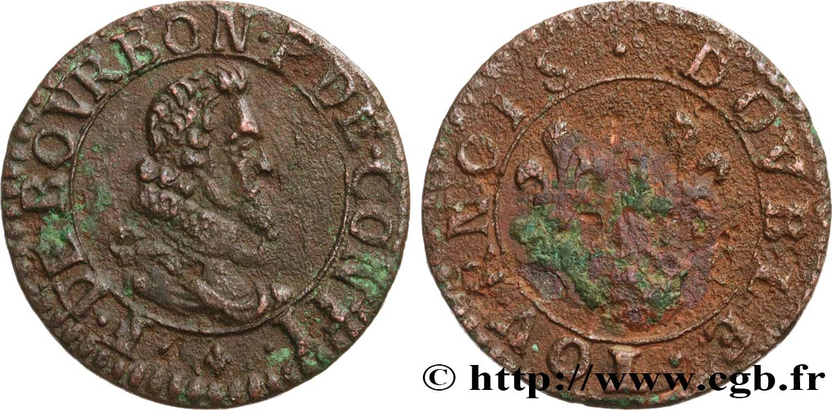 PRINCIPALITY OF CHATEAU-REGNAULT - FRANCIS OF BOURBON-CONTI Double tournois, type 4 XF/F