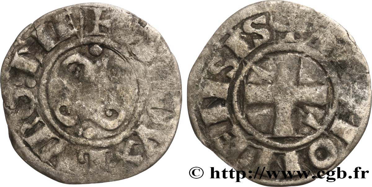 BURGONDY - BURGONDY (DUCHY OF) - HUGUES III AND HUGUES IV Denier VF