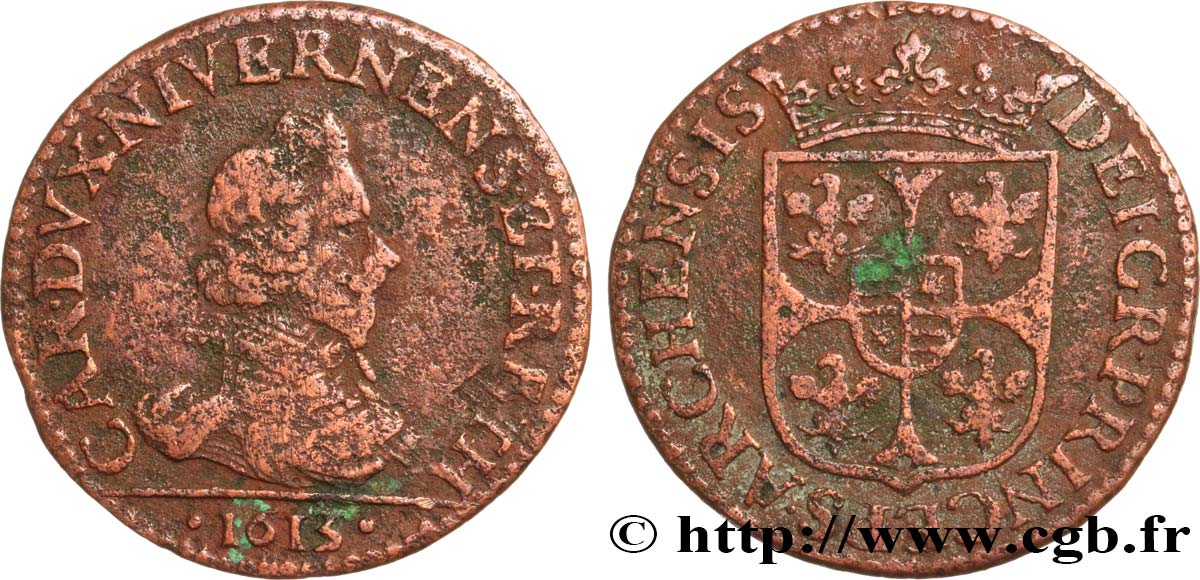 ARDENNES - PRINCIPALITY OF ARCHES-CHARLEVILLE - CHARLES I GONZAGA Liard, type 3 VF