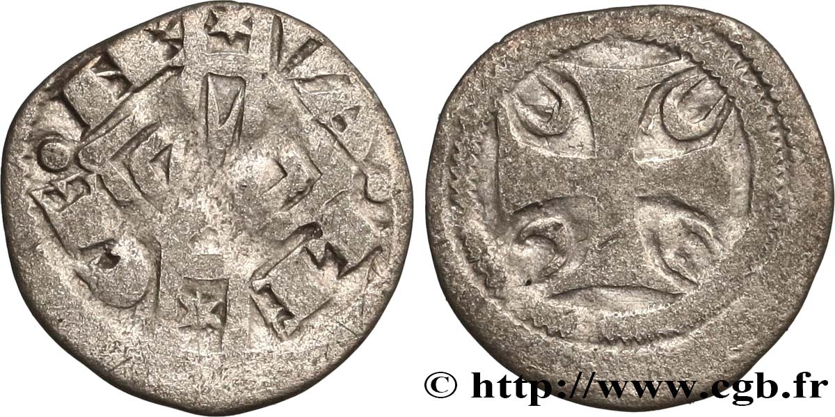 COUNTY OF HAINAUT - JOAN OF CONSTANTINOPLE Obole ou maille VF