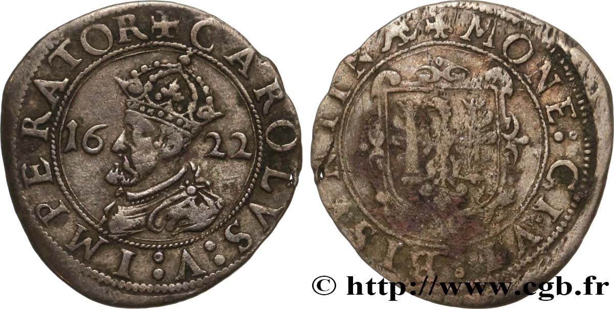 TOWN OF BESANCON - COINAGE STRUCK IN THE NAME OF CHARLES V Carolus XF/VF