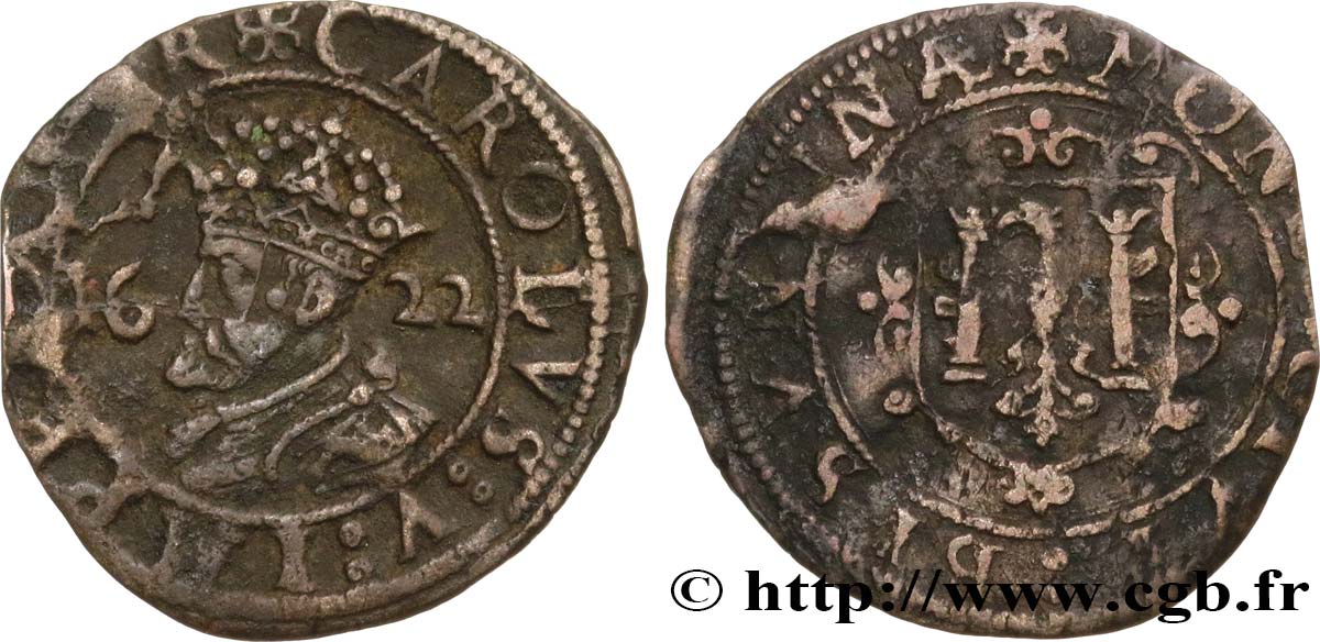 TOWN OF BESANCON - COINAGE STRUCK AT THE NAME OF CHARLES V Carolus XF/VF
