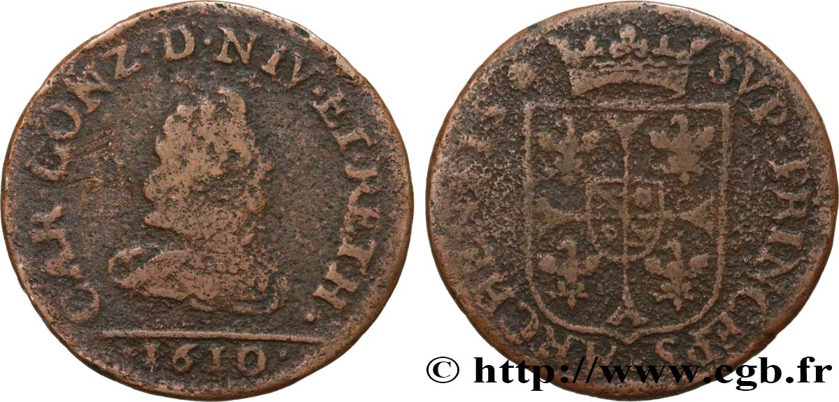 ARDENNES - PRINCIPAUTY OF ARCHES-CHARLEVILLE - CHARLES I OF GONZAGUE Liard, type 3A B