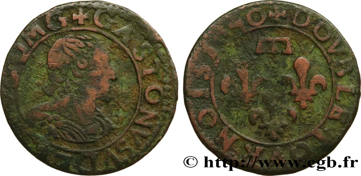 PRINCIPAUTY OF DOMBES - GASTON OF ORLEANS Double tournois, type 14 fS