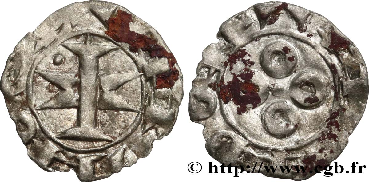 LANGUEDOC - COMTÉ DE MELGUEIL - ÉVÊQUES DE MAGUELONNE - ANONYMES Denier anonyme ou melgorien TTB/TB+