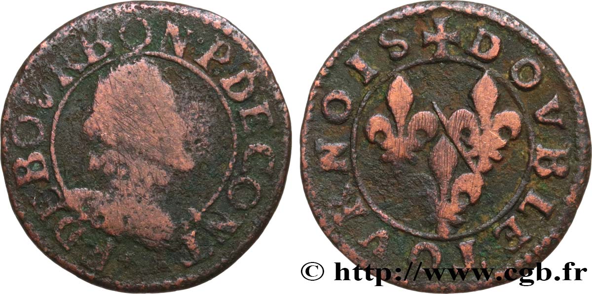 PRINCIPAUTÉ DE CHÂTEAU-REGNAULT - FRANÇOIS DE BOURBON-CONTI Double tournois, type 13 B/B+