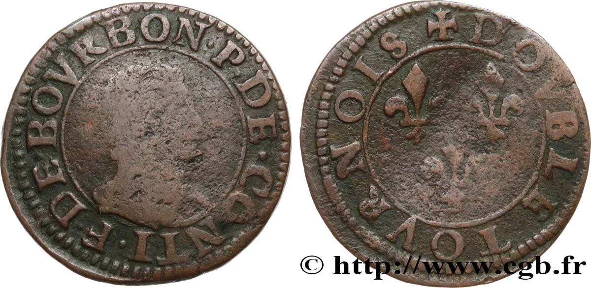 PRINCIPAUTÉ DE CHÂTEAU-REGNAULT - FRANÇOIS DE BOURBON-CONTI Double tournois, type 18 B+
