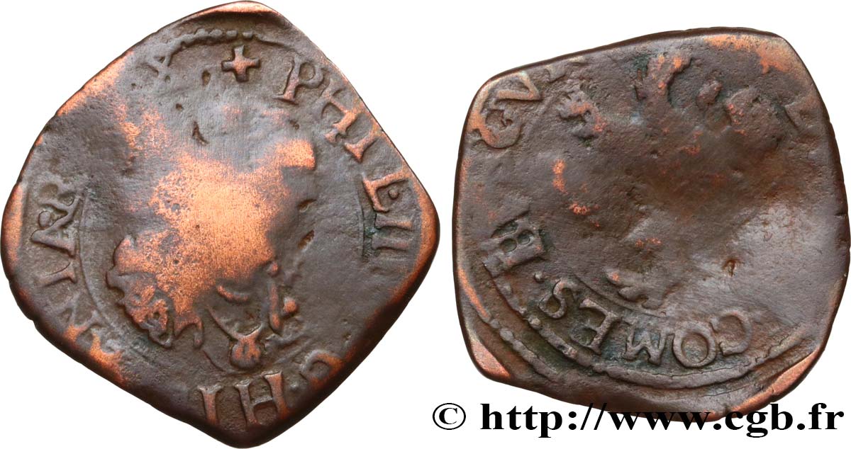 COUNTRY OF BURGUNDY - PHILIPPE IV OF SPAIN Double denier SGE