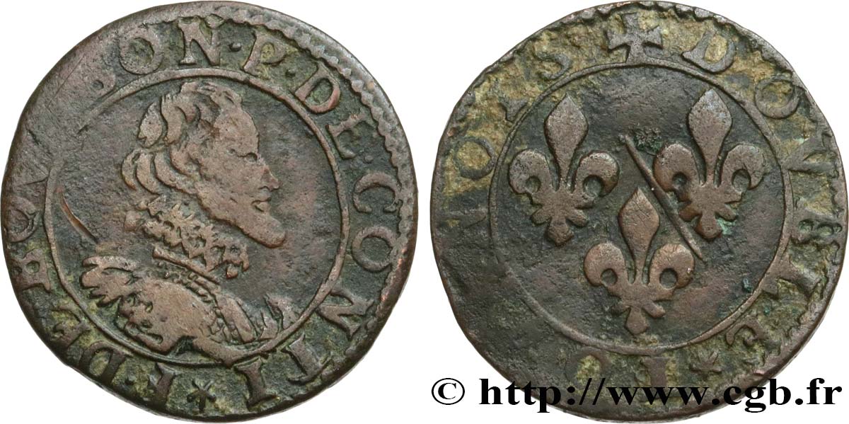 PRINCIPALITY OF CHATEAU-REGNAULT - FRANCIS OF BOURBON-CONTI Double tournois, type 13 F/VF