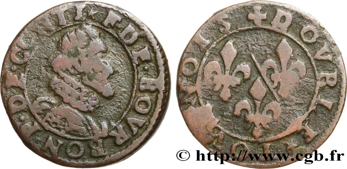 PRINCIPALITY OF CHATEAU-REGNAULT - FRANCIS OF BOURBON-CONTI Double tournois, type 12 VG