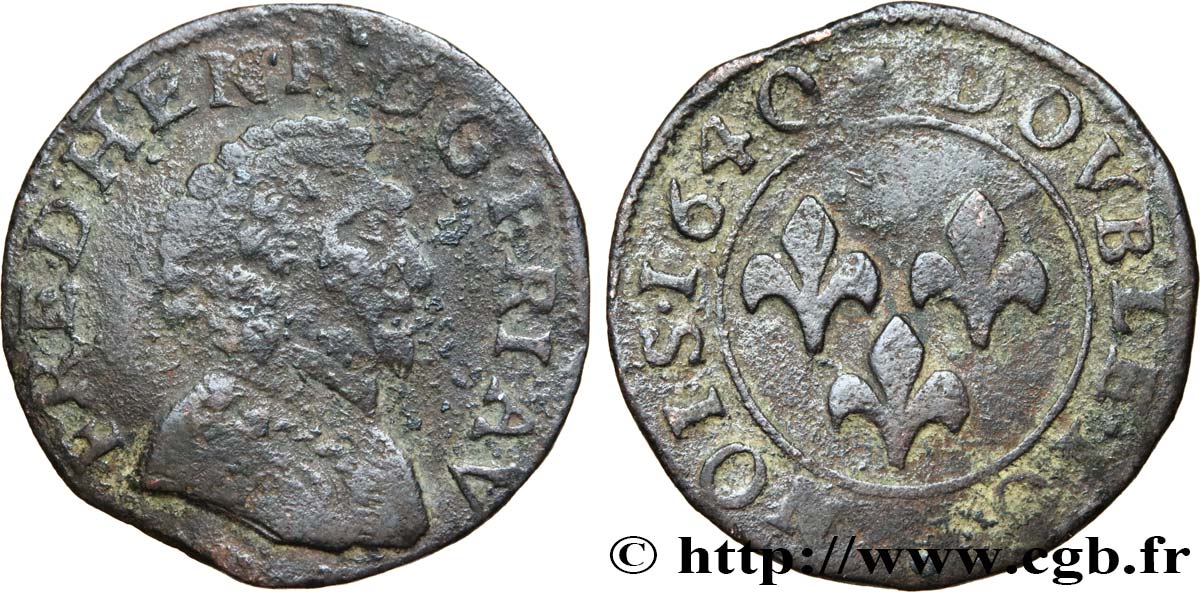 ORANGE - PRINCIPAUTÉ D&nbsp;ORANGE - FRÉDÉRIC-HENRI DE NASSAU Double tournois, type 4 TB