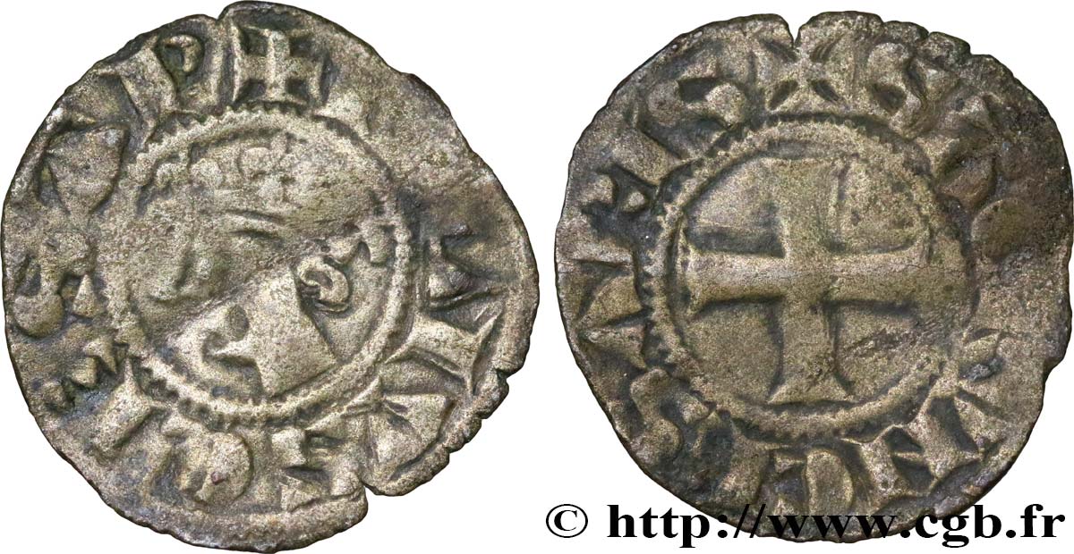 BERRY - COMTÉ DE SANCERRE - GUILLAUME III (1190-1218) ET LOUIS IER (1218-1268) Denier TB+