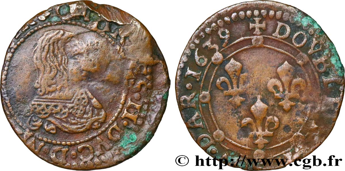 ARDENNES - PRINCIPAUTY OF ARCHES-CHARLEVILLE - CHARLES II OF GONZAGUE Double tournois, type 22 VF