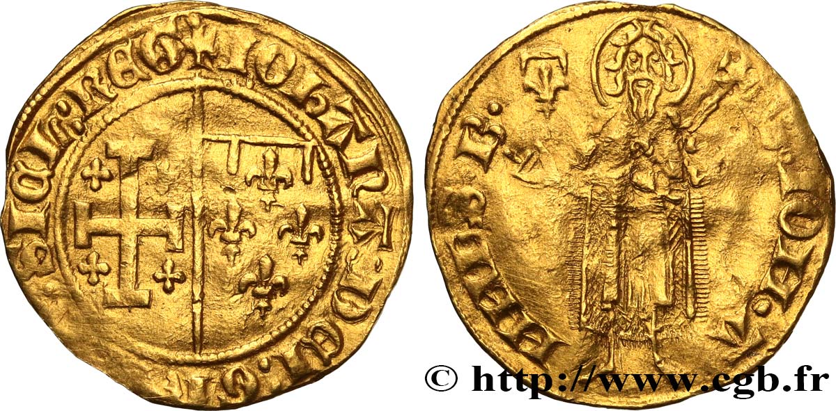 PROVENCE - COUNTY OF PROVENCE - JEANNE OF NAPOLY Florin d or à la chambre fSS