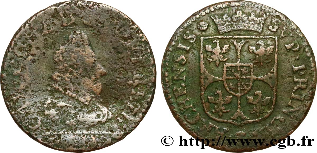ARDENNES - PRINCIPAUTY OF ARCHES-CHARLEVILLE - CHARLES I OF GONZAGUE Liard, type 3 SGE