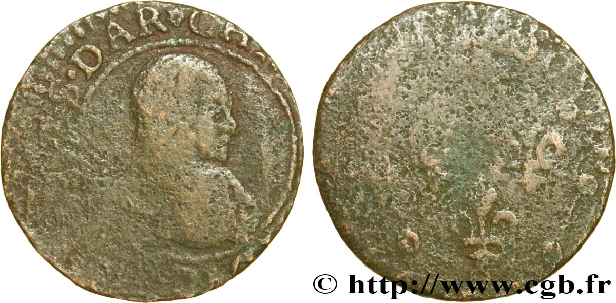 ARDENNES - PRINCIPALITY OF ARCHES-CHARLEVILLE - CHARLES I GONZAGA Double tournois VG