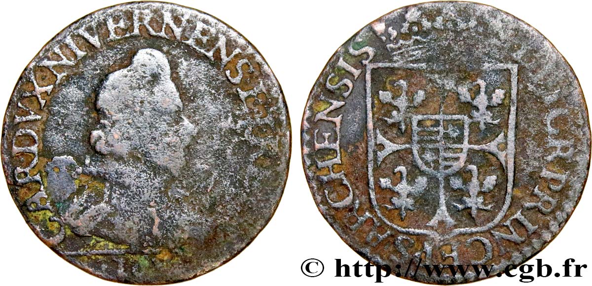 ARDENNES - PRINCIPAUTY OF ARCHES-CHARLEVILLE - CHARLES I OF GONZAGUE Liard, type 3 RC+